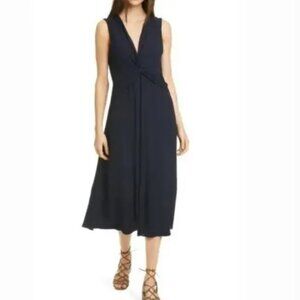 Equipment Femme Faun Sleeveless V-neck Midi Dress In Eclipse Size 2